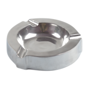 Bandeja para Cigarrillos Redonda con Acabado Plateado Estético en Varios Diseños Atractivos de Metal Sólido para - Product Image 4