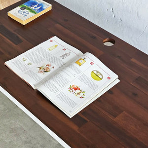 Uconcept HBWD021 120x60cm Acacia Wood and Bamboo <b>Desk</b> with Wooden Legs <b>Portable</b> Assembly Required for Home Office or Hotel Use - Product Image 5