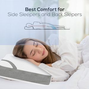 Luxury Quilted Memory Foam <b>Neck</b> Pillow with Ergonomic Support Eco-Friendly Therapy Anti- Base Bamboo Fabric Home Sleep Use - Product Image 5