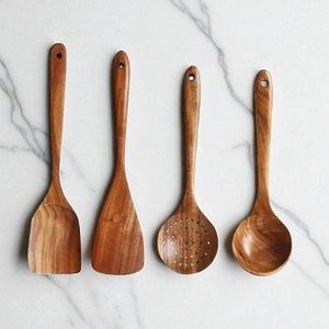 <b>Wooden</b> Serving Spoon <b>Utensil</b> Set Kitchen Wood Set Spatula for <b>Cooking</b> Natural Teak <b>Wooden</b> <b>Utensils</b> with storage bucket by f s i - Product Image 2