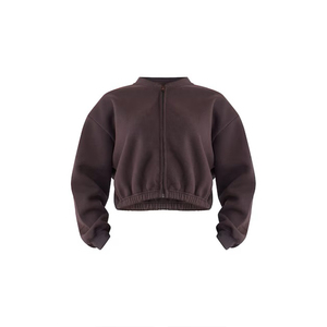 Ladies Urban Fit Recortada Mezcla de algodón suave Elegante Sudadera diaria Fabricante Suministro Privado Zip Up Sudadera Pedidos al por mayor - Product Image 2