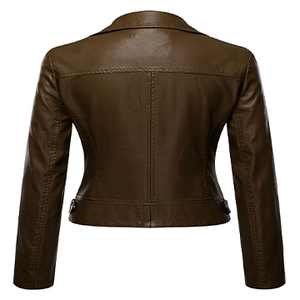 แจ็กเก็ตหนังสีทึบอเนกประสงค์แจ็กเก็ตหนังลำลองออกแบบได้ตามต้องการ - Product Image 5