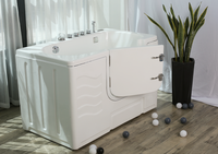 Table de toilettage pour chiens en acrylique blanc au design moderne 2025 avec fonctions de massage et d'ozone, baignoire spa autoportante écologique pour le lavage des grands chiens