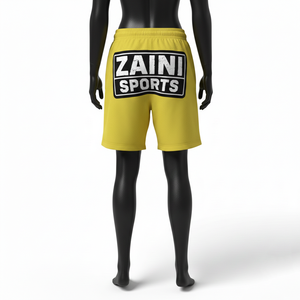 Shorts de Baño Personalizados de Microfibra Elástica de 180 g/m², Diseño con Cristales de Imitación Naranja, Logotipo Jacquard en el Panel Lateral de la Cintura - Product Image 2