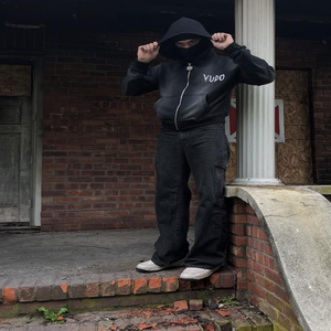 Sweat à capuche personnalisé pour hommes 450GSM Heavyweight Crop Hoodie Sun Faded Wash Boxy Fit with Metal Zipper Embroidery Logo Cotton Fleece Hoodie - Product Image 1