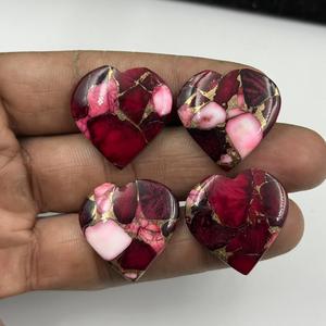 Piedra Preciosa Suelta en Forma de Corazón Personalizable de Alta Calidad, Turquesa Roja Natural de Cobre Búfalo, Suavidad, Joyería DIY, Tamaño Personalizado - Product Image 3