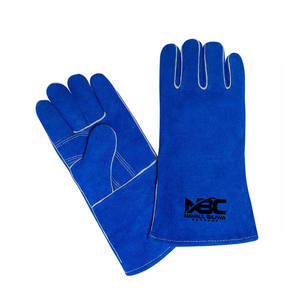 Qualité XL Taille Antidérapant Gants De Travail De Soudage Matériel En Peau De Chèvre Vache Split Cuir Polaire Denim Jeans Manchette Fonction Ignifuge - Product Image 6