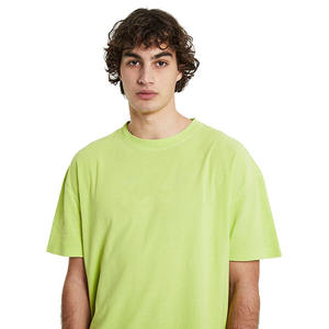 Camiseta antipilling de punto liso con cuello redondo para hombre, 100% algodón, de peso pesado, de corte regular, para hombre, - Product Image 5