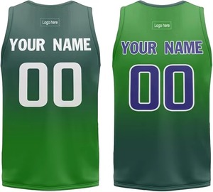 Ensembles de maillots de basket-ball personnalisés pour hommes adultes, sublimation, été, respirant, séchage rapide, sans manches, 100% polyester, personnalisable - Product Image 3