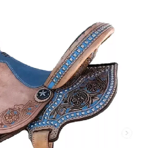 ชุดอานม้าหนังแท้คุณภาพระดับพรีเมี่ยมสำหรับความทนทานแบบตะวันตกและของจำเป็นสำหรับการขี่ม้าแข่งรถภาษาอังกฤษ - Product Image 5