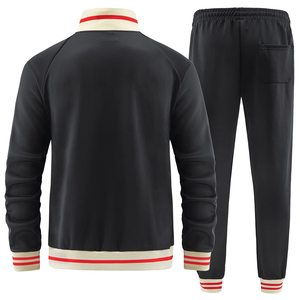 Unisex TBF-163 Full-Zip Striped Vintage Jogging Tracksuit 100% Cotton Lightweight Breathable Elastic Waist Regular Fit <b>Winter</b> - Product Image 3