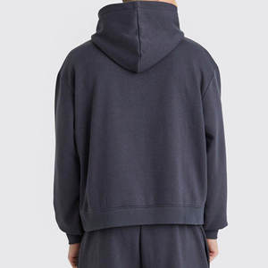 Ensemble de survêtement streetwear personnalisé délavé à l'acide pour pantalon de survêtement et sweat à capuche à imprimé en relief, ensemble respirant à coupe évasée - Product Image 2