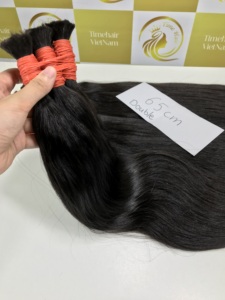 ผมเวียดนามแท้ 100% สีดำธรรมชาติ แบบไม่ผ่านการแปรรูป ไม่ใช่ผมรีมี่  แบบเย็บสองชั้นด้วยเครื่องจักร คุณภาพสูง สำหรับต่อผมแบบสั่งทำ - Product Image 3