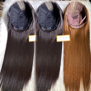 วิกผมแท้แบบเส้นผมคู่สีน้ำตาลเข้มสีดำ100% ผมต่อจากเวียดนาม - Product Image 2