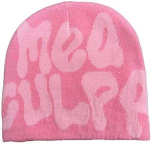 Mea Culpa Beanie Hat Winter Knit Skull Cap Jacquard Moda Unisex Barato - Product Image 2