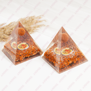 Pirámide de Cristal de Jaspe Rojo Orgone, la Más Vendida al por Mayor, con Globo para Meditación Positiva - Product Image 3
