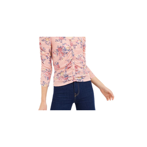 Top Floreale Arricciato Stile Dolce di Crave Fame Junior, Rosa, Taglia Grande per la Primavera - Product Image 2