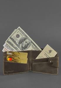 Cartera de cuero 4,3 marrón oscuro Crazy Horse Vintage tarjetero corto y Clip de dinero para hombres regalo para él - Product Image 3