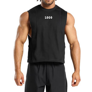 Entrenamiento músculo hombres camisetas sin mangas gimnasio entrenamiento Fitness sin mangas culturismo algodón verano secado rápido chaleco Atlético - Product Image 1