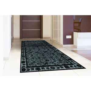 Alfombra Negra con Medallón de Estilo Turco Étnico, Impresa en 3D, con Pelo Suave - Product Image 2