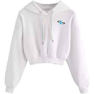 High Quality Custom <b>Crop</b> <b>Top</b> Hoodie Women Pullover Hoodies Comfortable And Breathable Drop Shoulder Hoodies For Woman - Product Image 5