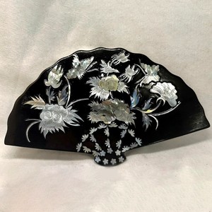 Competitive price <b>personalized</b> pearlescent shell inlay <b>fan</b> handmade mother-of-pearls arts for room decor - Product Image 3