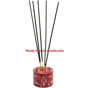 Quemador de incienso tallado de esteatita de diseño clásico de última producción india y soporte de palo en forma de círculo para decoración de regalo religioso - Product Image 3