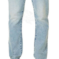 Jeans droits en denim uni taille haute personnalisés, respirants et délavés, vente en gros