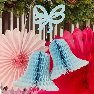 Elegant <b>Honeycomb</b> Tissue Paper Bell Stylish Wedding <b>Decorations</b> for Festive Atmosphere - Product Image 3