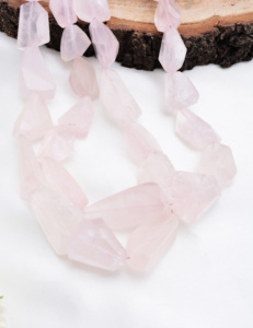 Cuentas Facetadas de Cuarzo Rosa, Piedras Preciosas para la Elaboración de Joyería Fina - Product Image 6