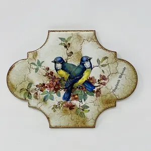 Vintage Vogelpark Walsrode Alemania Bluebird Colgante Azulejo de pared Salvamanteles de cerámica Acento de pared - Product Image 1
