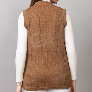 Logo personnalisé pull sans manches pour femmes haut en tricot doux pull sans manches pour femmes à la mode personnalisé - Product Image 2