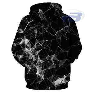 Sudadera con capucha unisex de invierno con estampado digital de red, estilo tecnológico, diseño geométrico abstracto de anime, de forro polar, a la moda. - Product Image 2