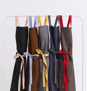 Kit d'apron de chef long 100% coton personnalisé avec logo, lavable, avec tapis de cuisson à la taille et apron vierge avec poche - Product Image 6