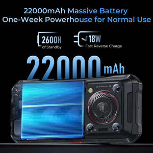 สำหรับโทรศัพท์มือถือ Oukitel WP33Pro 5G รุ่นทนทาน พร้อมลำโพง 136dB แบตเตอรี่ 22000mAh หน้าจอ 6.6 นิ้ว FHD+ ความจุ 24GB+256GB รองรับ NFC กันน้ำ พร้อมกล้องมองกลางคืน - Product Image 4