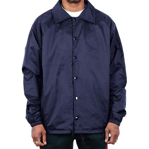 OEM New Design Washed <b>Denim</b> Waterproof Windproof <b>White</b> Long Sleeve Golf Windbreaker <b>Jacket</b> Plaid/Solid Pattern Vintage Stand - Product Image 1