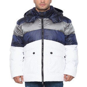 <b>Men's</b> High Quality New Fashion Winter Jacket Custom Solid Color Zip Puffer Bubble Jacket Canvas Fabric - Product Image 1