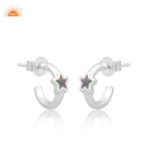 Attrayant Star Design 925 Sterling Silver Push Back Boucles d'oreilles Beaux bijoux pour femmes de grossiste - Product Image 2