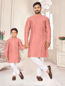 Pijama de diseñador para padres, hijo Kurta, suministro de fábrica al por mayor para fiesta de boda al aire libre de proveedor indio - Product Image 3