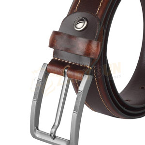 Ceinture en cuir pleine fleur de qualité supérieure ZARYOUN IMPEX ZI-1405 pour hommes, boucle en alliage durable, largeur 1,5/1,75 pouces, style décontracté - Product Image 6