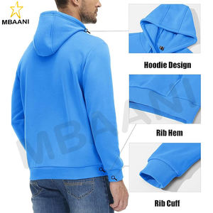 Sudaderas con Capucha para Hombre en Color Azul Celeste - Product Image 3