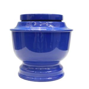 Adhesivo de diseño cruzado Urnas de cremación para adultos de aluminio Urnas funerarias de metal con acabado azul cielo para cenizas humanas. - Product Image 5