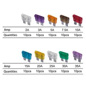 Kit de 100 Fusibles de Cuchilla Estándar para Automóvil, Micro Mini, de Cobre y Aluminio, 10 Tipos, 2A-35A, 32V, Fusible de Baja Potencia, Certificado IEC - Product Image 5