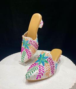 Luxury Hand-Embroidered Punjabi <b>Jutti</b> for Women Bridal & Party Wear Ethnic Footwear Available for Sale - Product Image 2