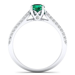 REYES Lujoso 925 Plata Esterlina Moissanite Regalo de Compromiso Joyería Fina Hecha A Mano Esmeralda Piedras Preciosas Anillos de Novia para Mujeres - Product Image 4