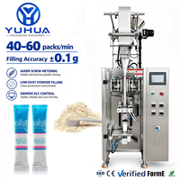 Machine d'emballage automatique de sachets stick pour poudre de boisson (collagène, protéines, lait, suppléments) avec remplissage par vis sans fin et scellage arrière à coins arrondis