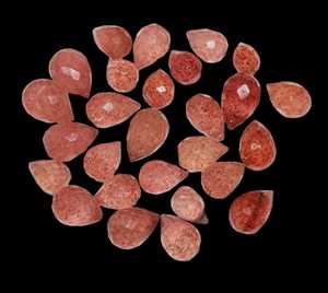 Natural Strawberry Quartz Teardrop Shape Faceted Loose Gemstone - Product Image 6