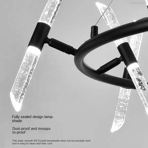 โคมไฟระย้า LED โมเดิร์น 24 หลอด สีทอง ทรงวงรีเหล็กหลายหัว ปรับความสว่างได้ เหมาะสำหรับใช้ในบ้านและร้านอาหาร - Product Image 2