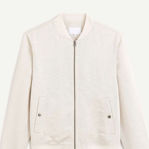 Precio al por mayor Unisex invierno profesional deportes bombardero chaqueta cuello mandarín logotipo personalizado lona a prueba de viento con capucha - Product Image 6