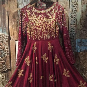 NEW--STYLISH ÉLÉGANT de PLANCHER-LONGUEUR ROBE EMBELLIR BRODERIE AVEC CRISTAL VERRE PERLES, DABKA, TRAVAIL pour Partie-USURE/DE MARIAGE @ 2022 - Product Image 1